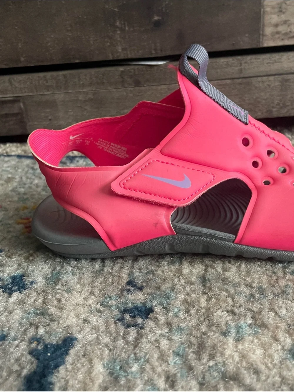 Nike kids girls Hot Pink and Gray Slide Sandals